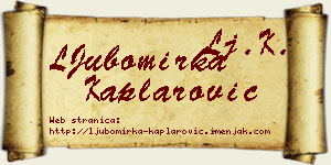 LJubomirka Kaplarović vizit kartica